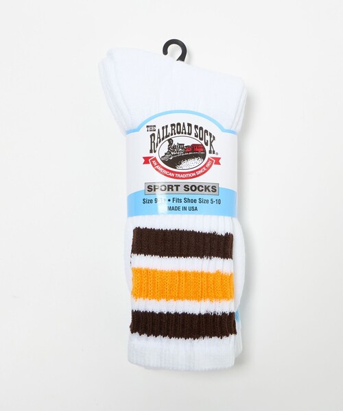Railroad Sock(レイルロードソック)の「<THE RAILROAD SOCK>ラインソックス 2Pセット(ソックス/靴下・レディース・ライトブルー/レッド・FREE)」の9枚目の写真
