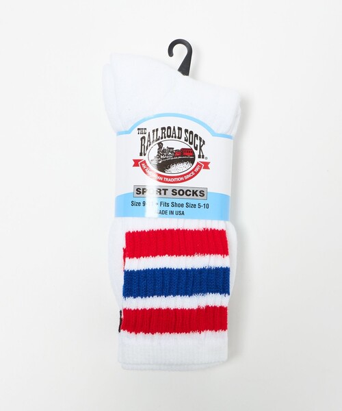Railroad Sock(レイルロードソック)の「<THE RAILROAD SOCK>ラインソックス 2Pセット(ソックス/靴下・レディース・ライトブルー/レッド・FREE)」の15枚目の写真