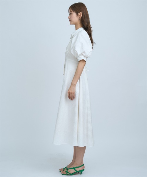 AND COUTURE（アンドクチュール）の「ボリュームスリーブストライプワンピース（ワンピース・レディース・ホワイト/サックスブルー/ブルー・FREE）」の15枚目の写真