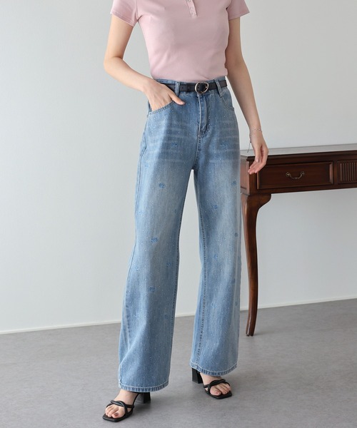 BLUEEAST(ブルーイースト)の「ローズ刺繍デニムパンツ(デニムパンツ・レディース・ブルー・LARGE/MEDIUM/SMALL)」の20枚目の写真