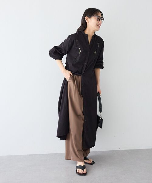 CRAFT STANDARD BOUTIQUE（クラフトスタンダードブティック）の「【インド製】カットワークシシュウワンピース（ワンピース・レディース・ブラック/ナチュラル・FREE）」の2枚目の写真