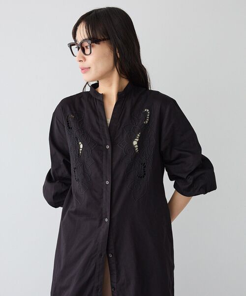 CRAFT STANDARD BOUTIQUE（クラフトスタンダードブティック）の「【インド製】カットワークシシュウワンピース（ワンピース・レディース・ブラック/ナチュラル・FREE）」の9枚目の写真