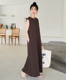 限定展開 ノースリーブ Aライン シルエット ワンピース