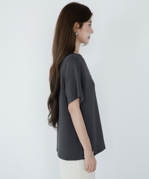 by LEGNA(バイレグナ)の「ボートネックTシャツ(Tシャツ/カットソー・レディース・ホワイト/チャコール/ブラック・FREE)」の16枚目の写真