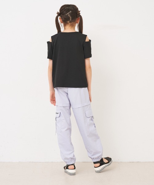 coca（coca）（コカ）の「キッズ　ライトワッシャーナイロンカーゴパンツ（カーゴパンツ・キッズ・ブラック/ラベンダー・150/120/130/140）」の5枚目の写真