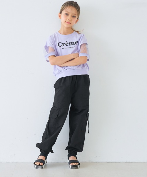 coca（coca）（コカ）の「キッズ　ライトワッシャーナイロンカーゴパンツ（カーゴパンツ・キッズ・ブラック/ラベンダー・150/120/130/140）」の11枚目の写真
