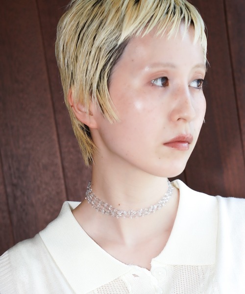 chuclla(チュクラ)の「クリアストーンチョーカー cha26s068(ネックレス・レディース・クリア・FREE)」の3枚目の写真