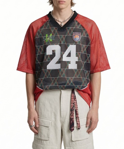 CORPUS TOKYO(コーパス トーキョー)の「VネックメッシュTシャツ(Tシャツ/カットソー・メンズ・A/B/C/D/E・1/2)」の2枚目の写真