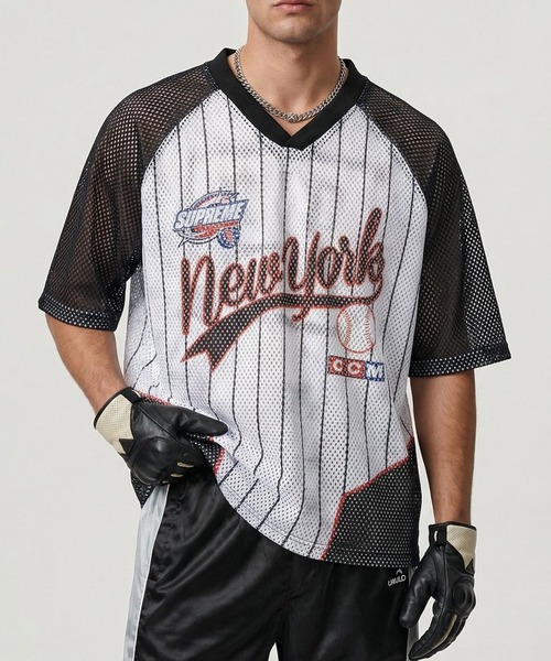 CORPUS TOKYO(コーパス トーキョー)の「VネックメッシュTシャツ(Tシャツ/カットソー・メンズ・A/B/C/D/E・1/2)」の4枚目の写真