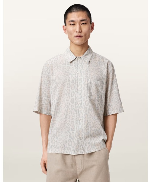 セール】CRUZ LEO OVERSIZED SHORT SLEEVE LINEN BLEND SHIRT | CRUZ