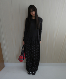 VANISHMENT（バニシュメント）の「Dot banding pants_black（スウェットパンツ）」