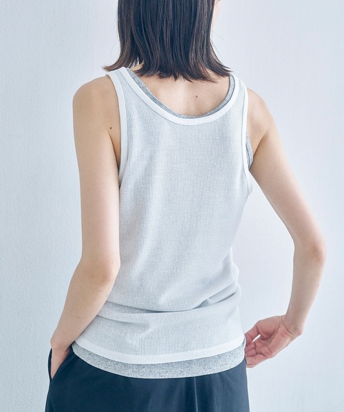Obis&(オビスアンド)の「【2枚セット】マルチway ヘンリーリブタンク&ベーシックタンク(タンクトップ・レディース・ホワイト×ライトグレー/グレー系その他・FREE)」の10枚目の写真
