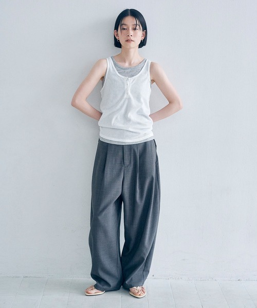 Obis&(オビスアンド)の「【2枚セット】マルチway ヘンリーリブタンク&ベーシックタンク(タンクトップ・レディース・ホワイト×ライトグレー/グレー系その他・FREE)」の17枚目の写真