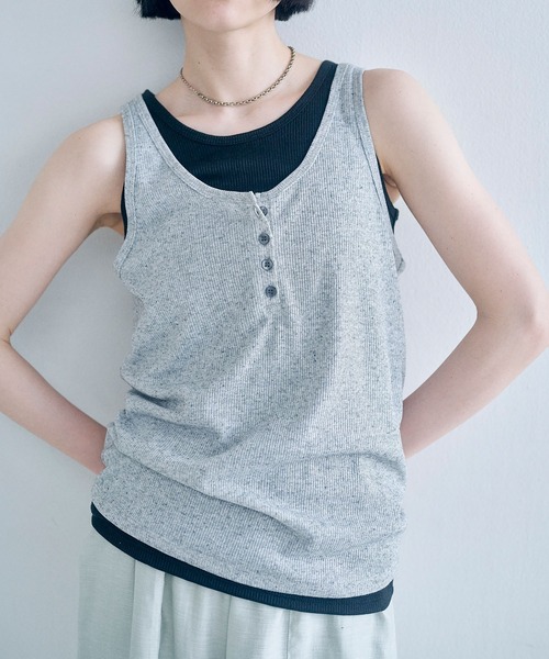 Obis&(オビスアンド)の「【2枚セット】マルチway ヘンリーリブタンク&ベーシックタンク(タンクトップ・レディース・ホワイト×ライトグレー/グレー系その他・FREE)」の20枚目の写真