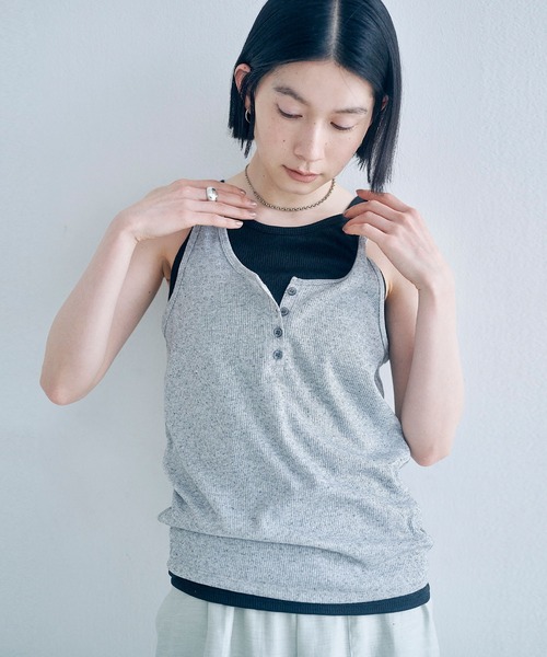 Obis&(オビスアンド)の「【2枚セット】マルチway ヘンリーリブタンク&ベーシックタンク(タンクトップ・レディース・ホワイト×ライトグレー/グレー系その他・FREE)」の21枚目の写真