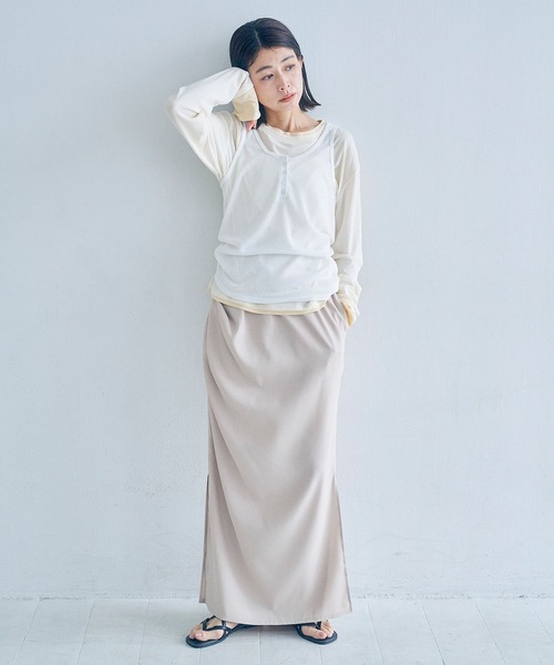 Obis&(オビスアンド)の「【2枚セット】マルチway ヘンリーリブタンク&ベーシックタンク(タンクトップ・レディース・ホワイト×ライトグレー/グレー系その他・FREE)」の13枚目の写真