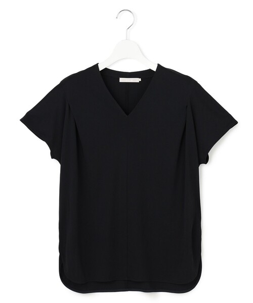 ICB(アイシービー)の「【新色追加】スパンプラチナム Vネックカットソー(Tシャツ/カットソー・レディース・カーキ系/アイボリー系/ネイビー系/ブラック系/サックスブルー系・X-SMALL/SMALL/MEDIUM)」の15枚目の写真