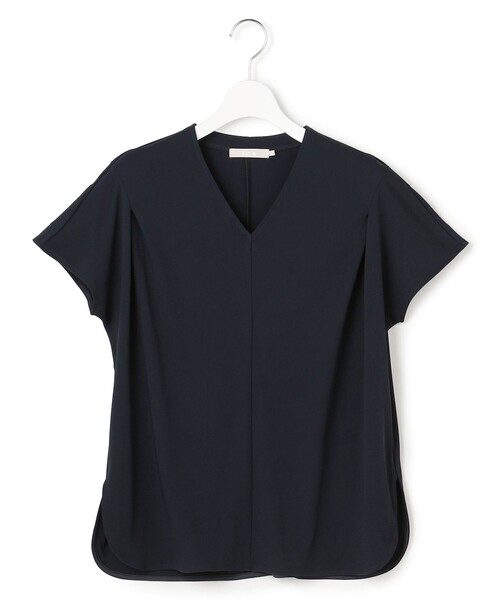 ICB(アイシービー)の「【新色追加】スパンプラチナム Vネックカットソー(Tシャツ/カットソー・レディース・カーキ系/アイボリー系/ネイビー系/ブラック系/サックスブルー系・X-SMALL/SMALL/MEDIUM)」の17枚目の写真