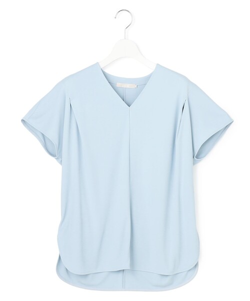 ICB(アイシービー)の「【新色追加】スパンプラチナム Vネックカットソー(Tシャツ/カットソー・レディース・カーキ系/アイボリー系/ネイビー系/ブラック系/サックスブルー系・X-SMALL/SMALL/MEDIUM)」の18枚目の写真