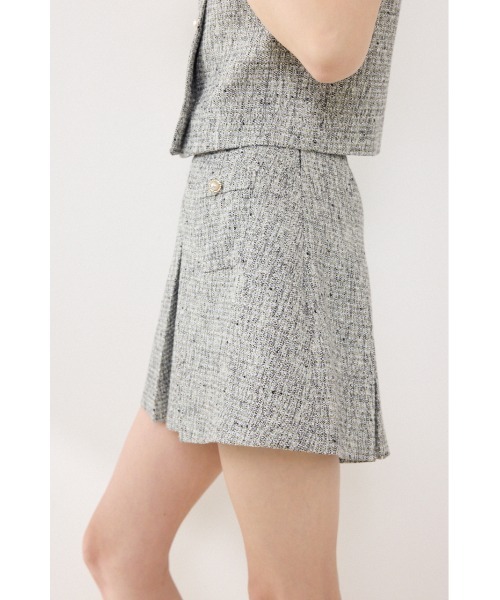 rienda(リエンダ)の「【AKB48着用】ベルト付きアシンメトリーツイードスカート 春服 夏服(スカート・レディース・ブルー/ブラック/アイボリー・MEDIUM/SMALL/X-SMALL)」の9枚目の写真