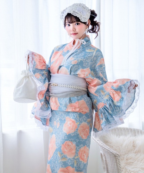 CELEN（セレン）の「【浴衣小物】レース巾着バッグ（和装小物・レディース・ブラック/ホワイト/ピンク/ベージュ・FREE）」の5枚目の写真