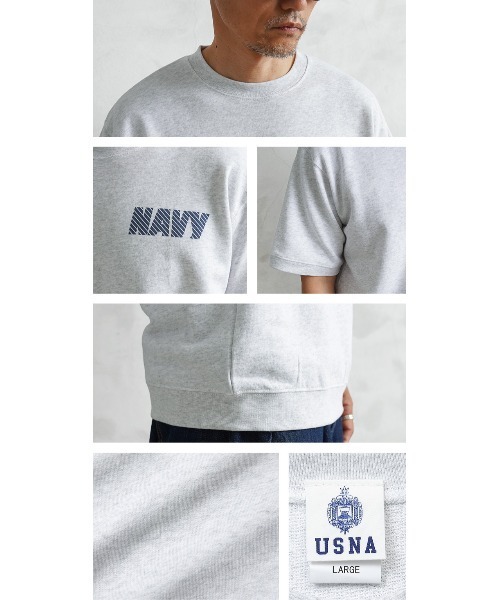 WAIPER.inc(ワイパーインク)の「USNA(アメリカ海軍兵学校)オフィシャルライセンス S/S スウェットシャツ(Tシャツ/カットソー・メンズ・ネイビー/ブラック/アッシュグレー・M/L/XL)」の7枚目の写真