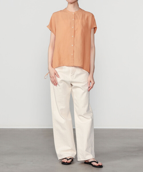 nicholson&nicholson(ニコルソンアンドニコルソン)の「nicholson & nicholson |〈別注〉フレンチスリーブ ブラウス WOMEN(シャツ/ブラウス・レディース・ピンク/ネイビー/ブルー系その他/ベージュ・38)」の5枚目の写真