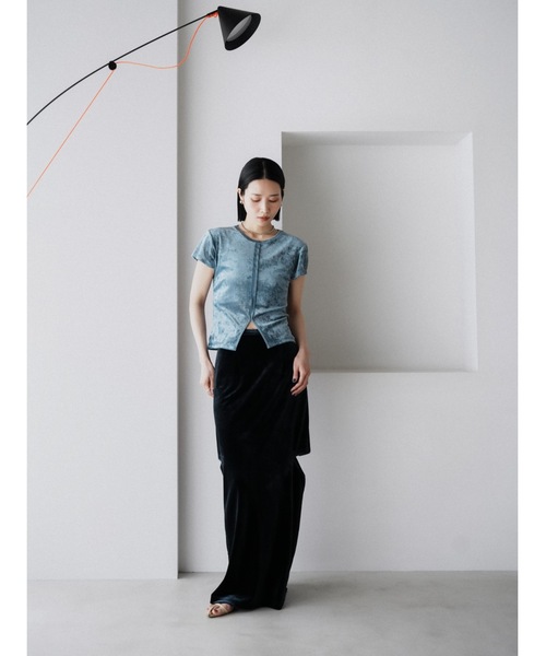 Katrin TOKYO(カトリーントーキョー)の「【JAPAN MADE】slit mesh velour tops(Tシャツ/カットソー・レディース・ホワイト/ブルー/ローズ・FREE/XS)」の5枚目の写真