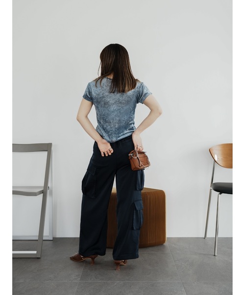 Katrin TOKYO(カトリーントーキョー)の「【JAPAN MADE】slit mesh velour tops(Tシャツ/カットソー・レディース・ホワイト/ブルー/ローズ・FREE/XS)」の12枚目の写真
