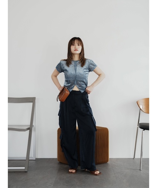 Katrin TOKYO(カトリーントーキョー)の「【JAPAN MADE】slit mesh velour tops(Tシャツ/カットソー・レディース・ホワイト/ブルー/ローズ・FREE/XS)」の15枚目の写真