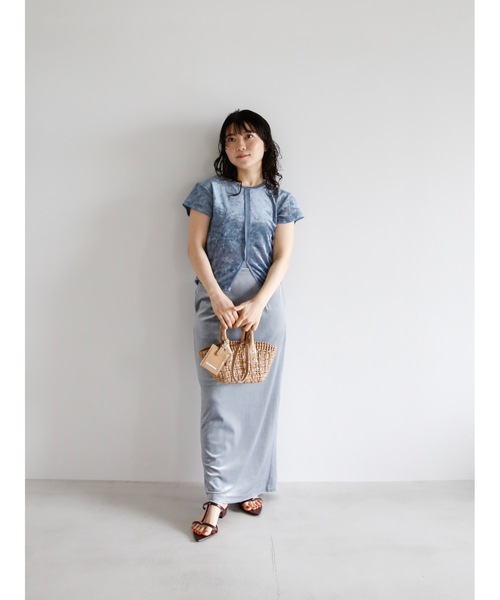Katrin TOKYO(カトリーントーキョー)の「【JAPAN MADE】slit mesh velour tops(Tシャツ/カットソー・レディース・ホワイト/ブルー/ローズ・FREE/XS)」の16枚目の写真
