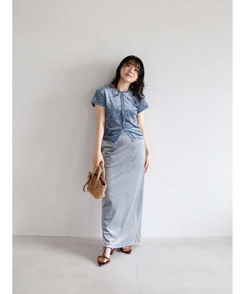 Katrin TOKYO(カトリーントーキョー)の「【JAPAN MADE】slit mesh velour tops(Tシャツ/カットソー・レディース・ホワイト/ブルー/ローズ・FREE/XS)」の18枚目の写真