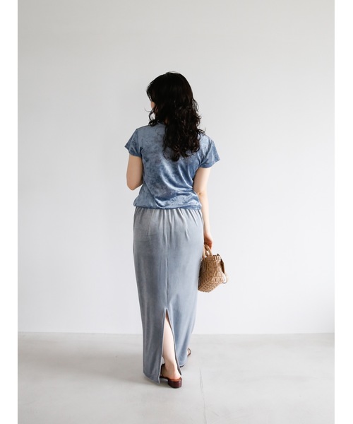 Katrin TOKYO(カトリーントーキョー)の「【JAPAN MADE】slit mesh velour tops(Tシャツ/カットソー・レディース・ホワイト/ブルー/ローズ・FREE/XS)」の20枚目の写真