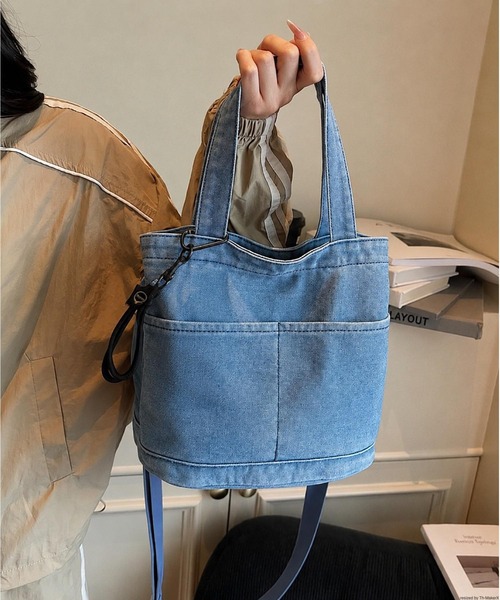 Mignonjour（ミニョンジュール）の「Mignonjour/デニム2wayミニバッグ M2938（ハンドバッグ・レディース・ブラック/ライトブルー/ブルー・FREE）」の4枚目の写真