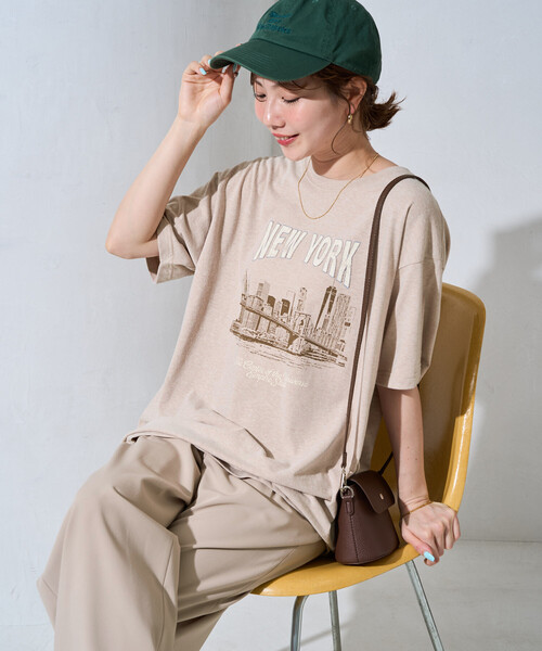 FREAK'S STORE(フリークスストア)の「限定展開 ビンテージライク NEWYORK 半袖Tシャツ(Tシャツ/カットソー・レディース・ベージュ/グレー/ブラック/ネイビー/ナチュラル・フリ-)」の14枚目の写真