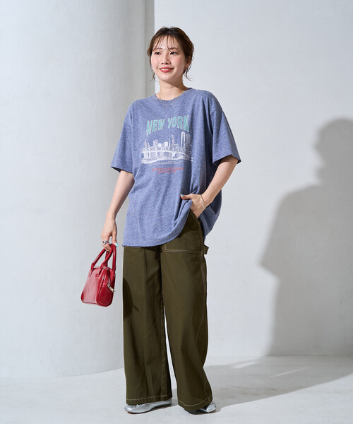 FREAK'S STORE(フリークスストア)の「限定展開 ビンテージライク NEWYORK 半袖Tシャツ(Tシャツ/カットソー・レディース・ベージュ/グレー/ブラック/ネイビー/ナチュラル・フリ-)」の18枚目の写真