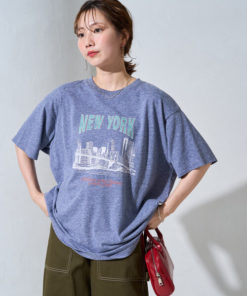 FREAK'S STORE(フリークスストア)の「限定展開 ビンテージライク NEWYORK 半袖Tシャツ(Tシャツ/カットソー・レディース・ベージュ/グレー/ブラック/ネイビー/ナチュラル・フリ-)」の21枚目の写真