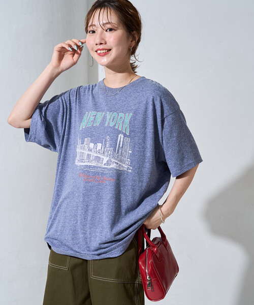 FREAK'S STORE(フリークスストア)の「限定展開 ビンテージライク NEWYORK 半袖Tシャツ(Tシャツ/カットソー・レディース・ベージュ/グレー/ブラック/ネイビー/ナチュラル・フリ-)」の7枚目の写真