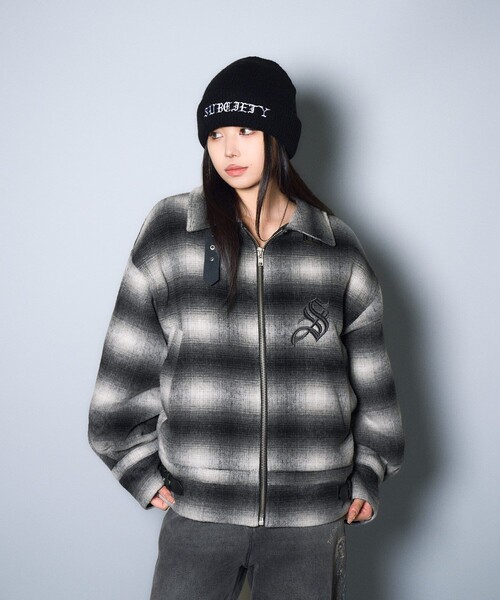 Subciety(サブサエティ)の「Ombre check B-3 jkt(ムートンコート・メンズ・ブラウン/ブラック・SMALL/MEDIUM/LARGE/X-LARGE)」の18枚目の写真