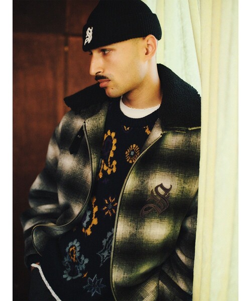 Subciety(サブサエティ)の「Ombre check B-3 jkt(ムートンコート・メンズ・ブラウン/ブラック・SMALL/MEDIUM/LARGE/X-LARGE)」の20枚目の写真