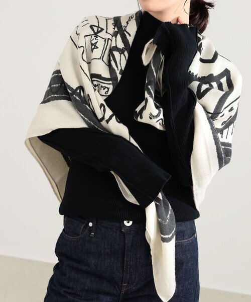 Demi-Luxe BEAMS(デミルクス ビームス)の「【別注】manipuri / フィッシュ ストール(ストール/ショール・レディース・ホワイト・ONE SIZE)」の2枚目の写真