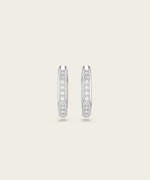 SWAROVSKI(スワロフスキー)の「【公式】【スワロフスキー】Dextera フープピアス, オクタゴンシェイプ, ラウンドカット, 小, ホワイト, ロジウム・プレーティング(ピアス(両耳用)・レディース・シルバー系・ONE SIZE)」の3枚目の写真