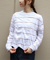 MEYAME（メヤメ）の「MEYAME/メヤメ　タックジャガードボーダーカーディガンプルオーバー　TUCKED JACQUARD BORDER CARDIGAN / PULLOVER　MEY-2500（カーディガン/ボレロ）」