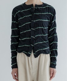 MEYAME（メヤメ）の「MEYAME/メヤメ　タックジャガードボーダーカーディガンプルオーバー　TUCKED JACQUARD BORDER CARDIGAN / PULLOVER　MEY-2500（カーディガン/ボレロ）」