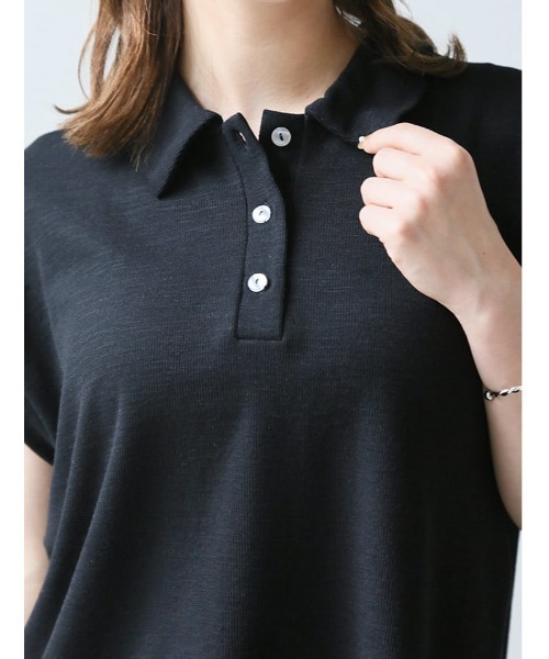 fifth(フィフス)の「ドットスカーフ付きフレンチスリーブポロ(Tシャツ/カットソー・レディース・ブラック・M)」の4枚目の写真