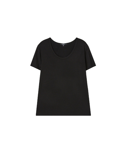 LAP(ラップ)の「レーヨンUネックスリムTシャツ AS7CT160(Tシャツ/カットソー・レディース・ホワイト/ベージュ/ブラック・SMALL/MEDIUM)」の4枚目の写真