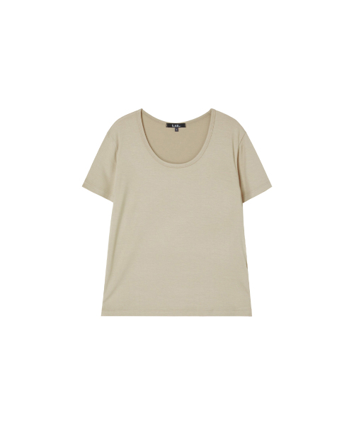 LAP(ラップ)の「レーヨンUネックスリムTシャツ AS7CT160(Tシャツ/カットソー・レディース・ホワイト/ベージュ/ブラック・SMALL/MEDIUM)」の7枚目の写真