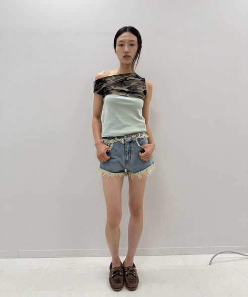 Oriens JOURNAL STANDARD(オリエンス ジャーナルスタンダード)の「フリンジショートパンツ(デニムパンツ・レディース・ホワイト/ブルー・36/38)」の18枚目の写真