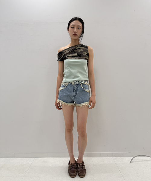 Oriens JOURNAL STANDARD(オリエンス ジャーナルスタンダード)の「フリンジショートパンツ(デニムパンツ・レディース・ホワイト/ブルー・36/38)」の19枚目の写真
