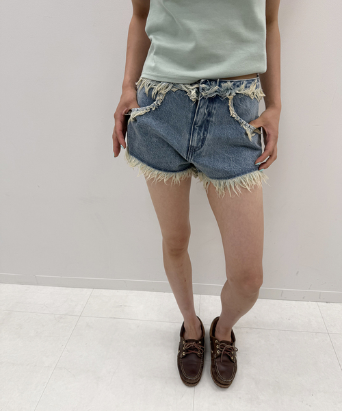 Oriens JOURNAL STANDARD(オリエンス ジャーナルスタンダード)の「フリンジショートパンツ(デニムパンツ・レディース・ホワイト/ブルー・36/38)」の22枚目の写真